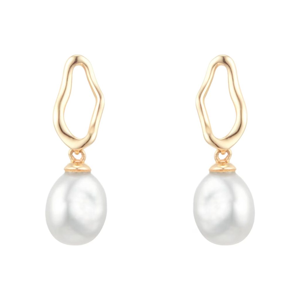 18ct Yellow Gold Baroque Pearl Stud Earrings