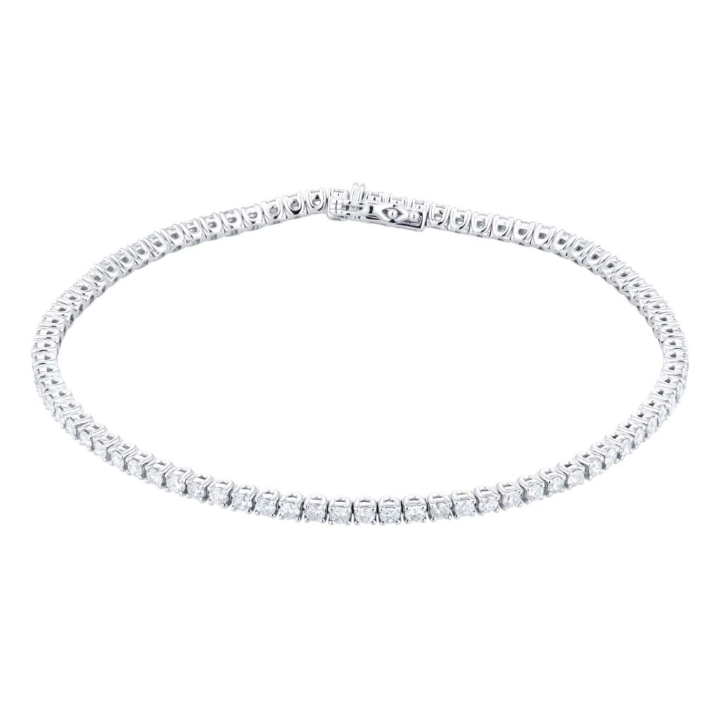 9ct White Gold 2.00cttw 7_ Diamond Line Bracelet