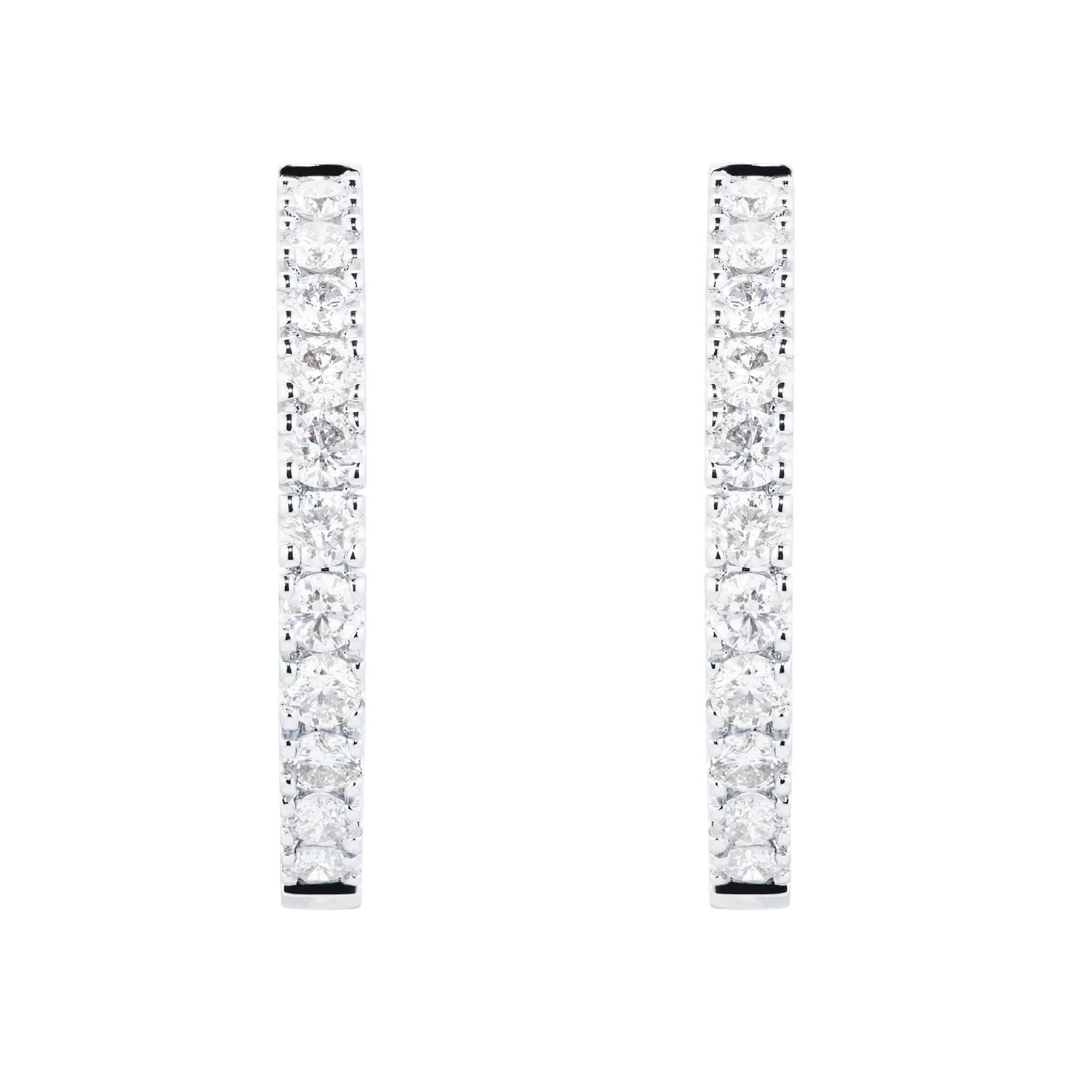 18ct White Gold 1.00cttw Diamond 20mm Hoop Earrings – Image 4