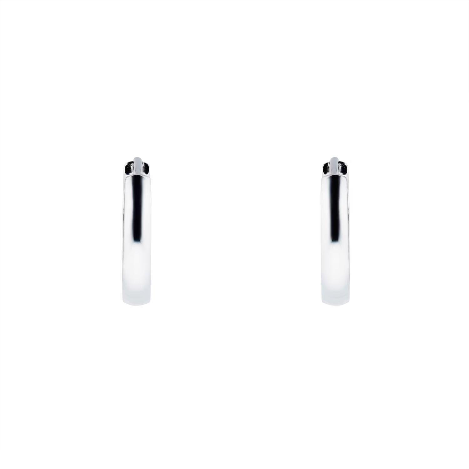 9ct White Gold 10mm Huggie Hoop Earrings – Image 4
