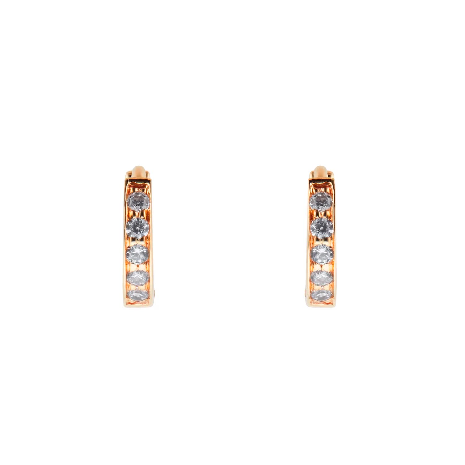 9ct Yellow Gold Cubic Zirconia Huggie Earrings – Image 4