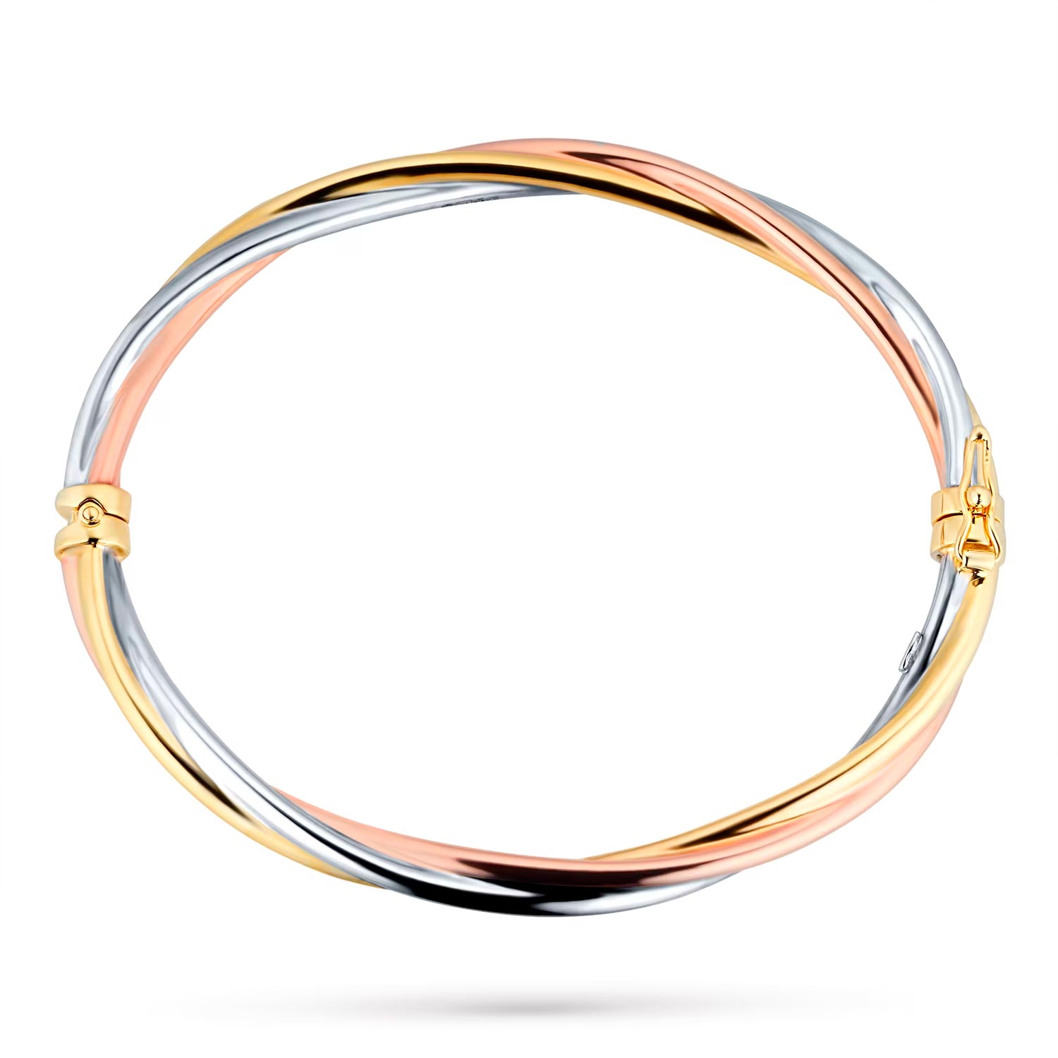 9ct Yellow White And Rose Gold Plated Bangle – Image 3