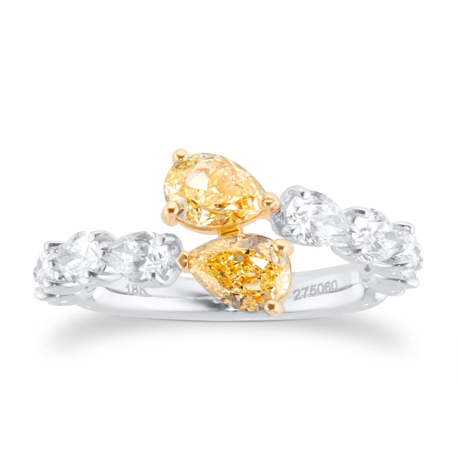 18ct Yellow & White Pear Cut Diamond Ring – Image 4