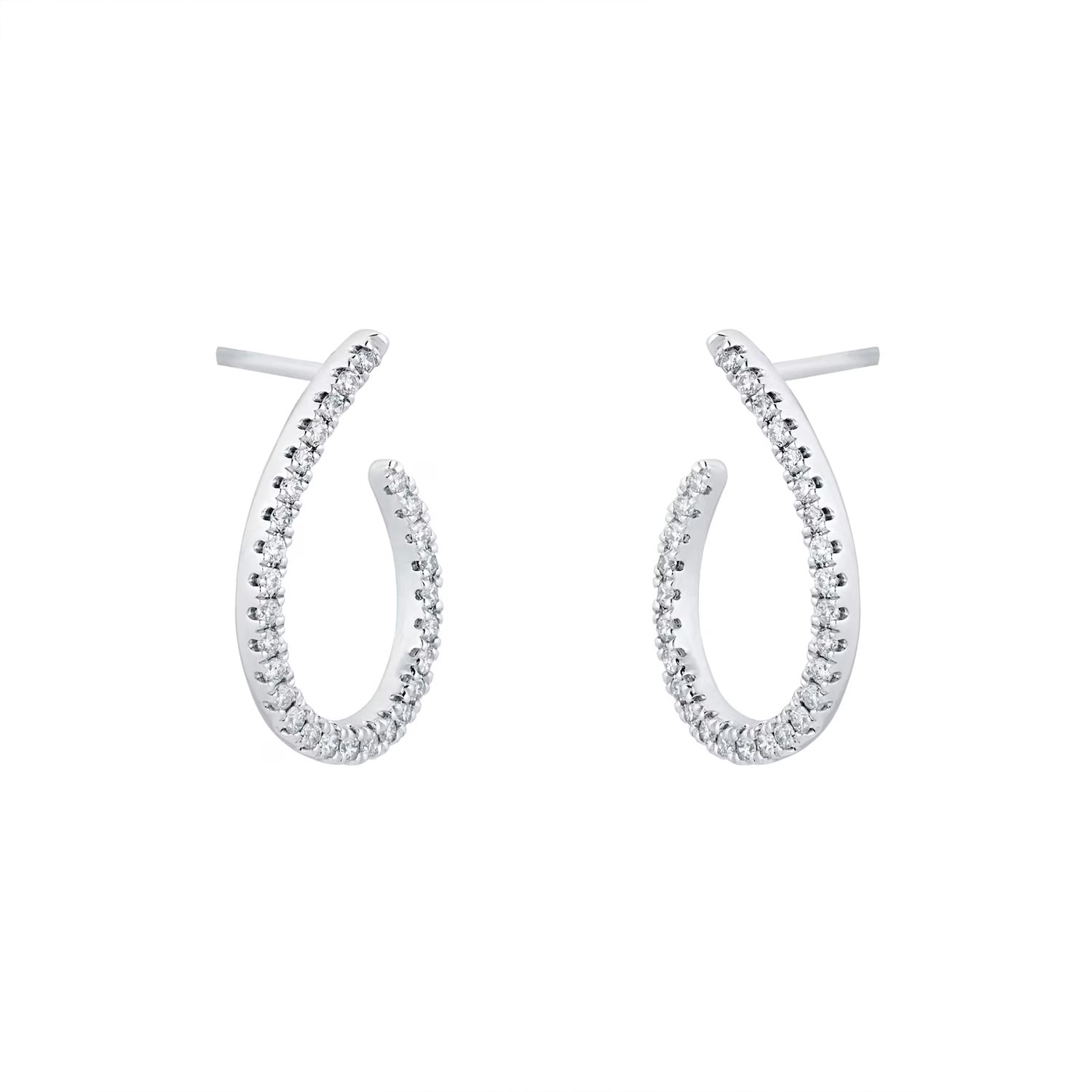 9ct White Gold 0.25cttw Diamond Open Hoop Earrings – Image 3
