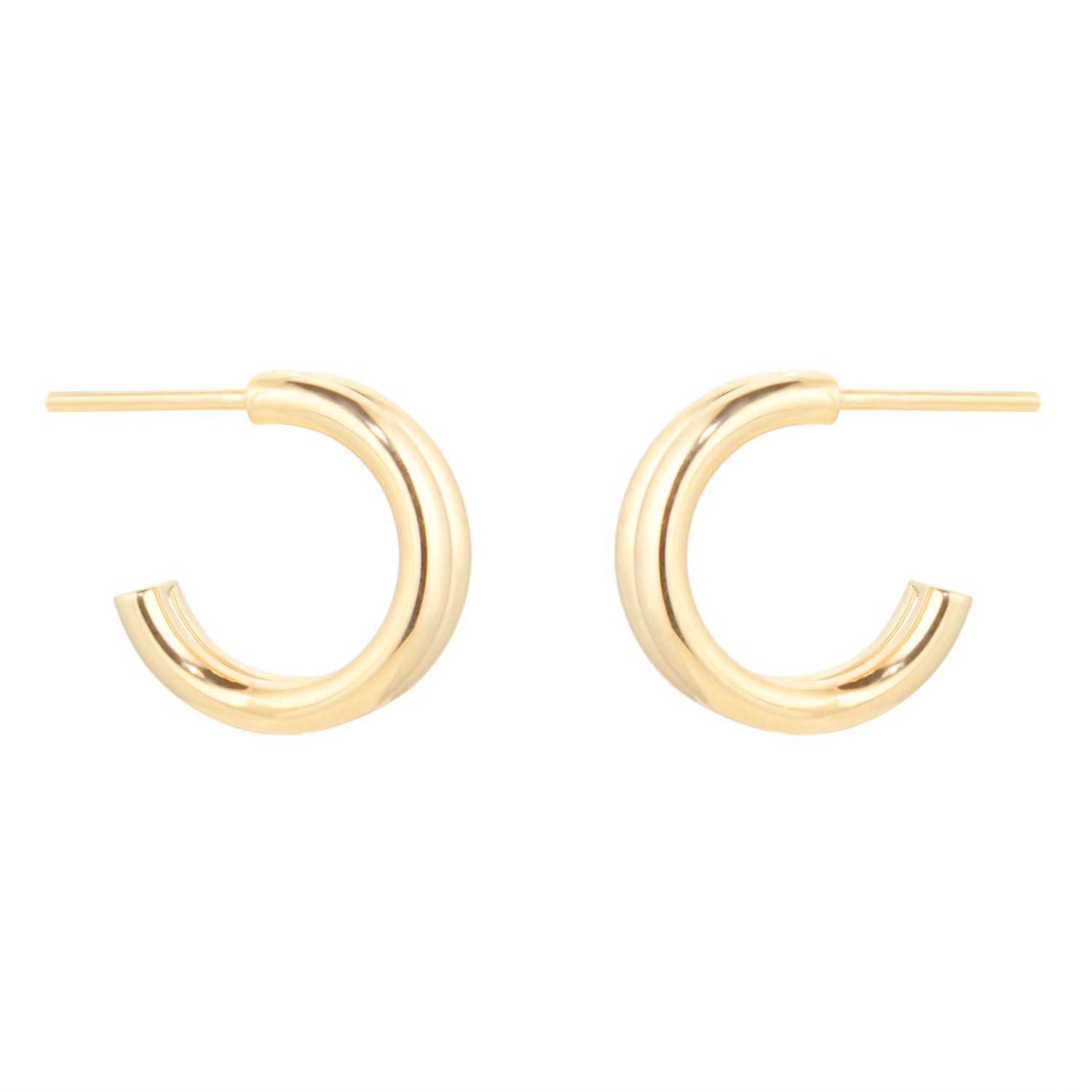 9ct Yellow Gold Double Layer Hoop Earrings – Image 3